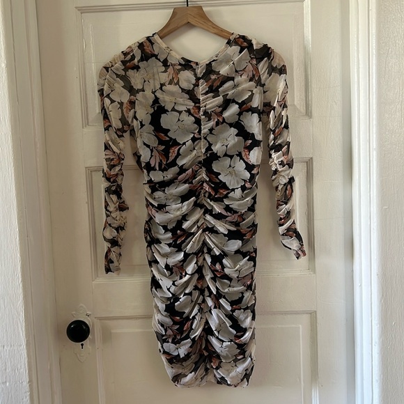 Abercrombie & Fitch Dresses & Skirts - Abercrombie & Fitch mesh floral ruched bodycon dress